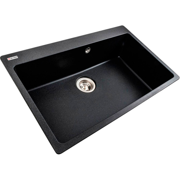 Valeso Bogema 7850 carbon – 78 cm wide bowl sink without a dish drying platform; bowl with a 110 mm drain opening and overflow
