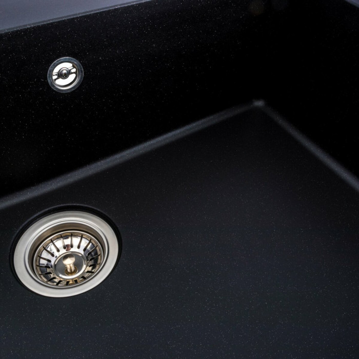 Valeso Bogema 7850 black metallic, 78/50 cm, with a spacious deep bowl and no dish drying wing