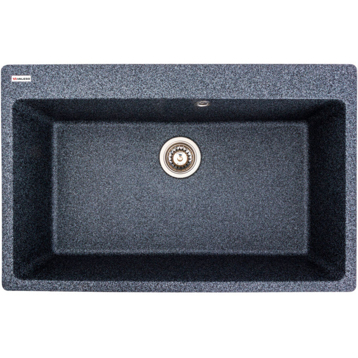 Valeso Bogema 7850 graphite – large 78 cm wide sink for kitchen countertops; made of artificial stone with a matte surface