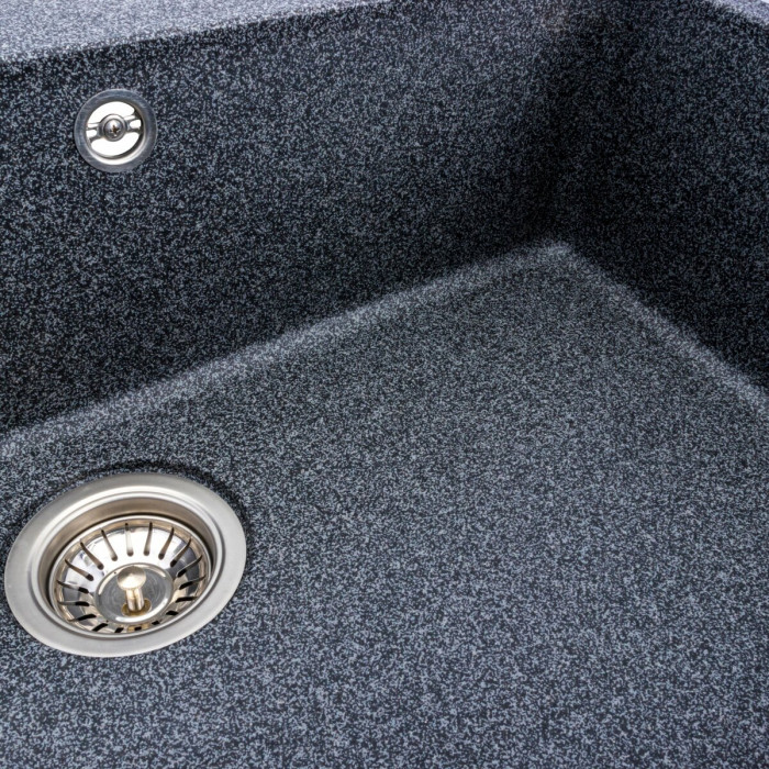 Valeso Bogema 7850 graphite – large 78 cm wide sink for kitchen countertops; made of artificial stone with a matte surface
