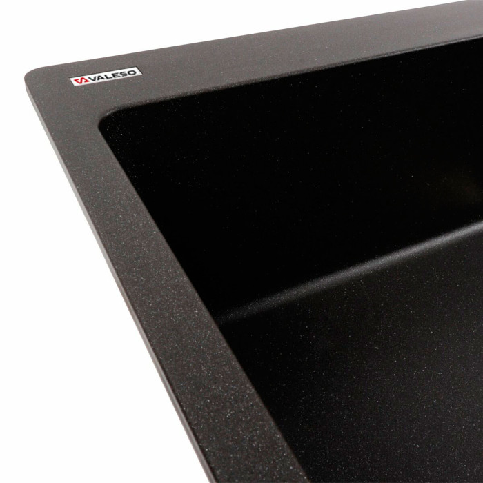 Valeso Bogema 7850 morion – 78 cm rectangular composite sink with a large bowl and no wing; monolithic quartz-based material