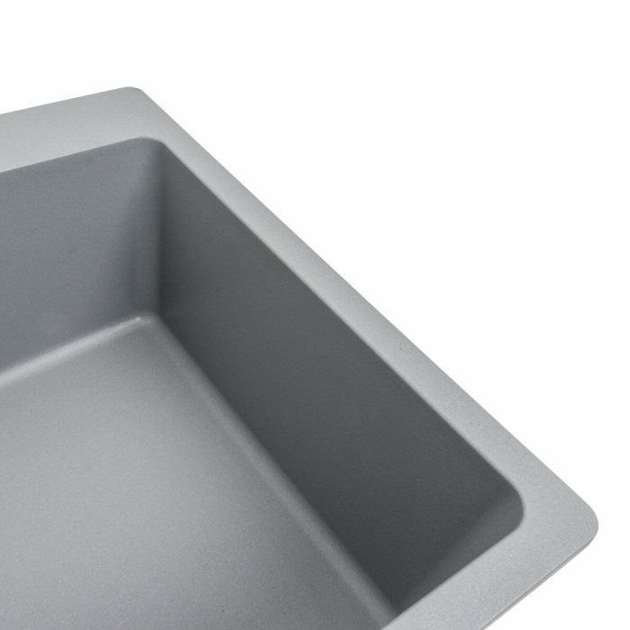 Valeso Bogema 7850 grey metallic – 78 cm wide bowl sink made of quartz composite in an original grey color