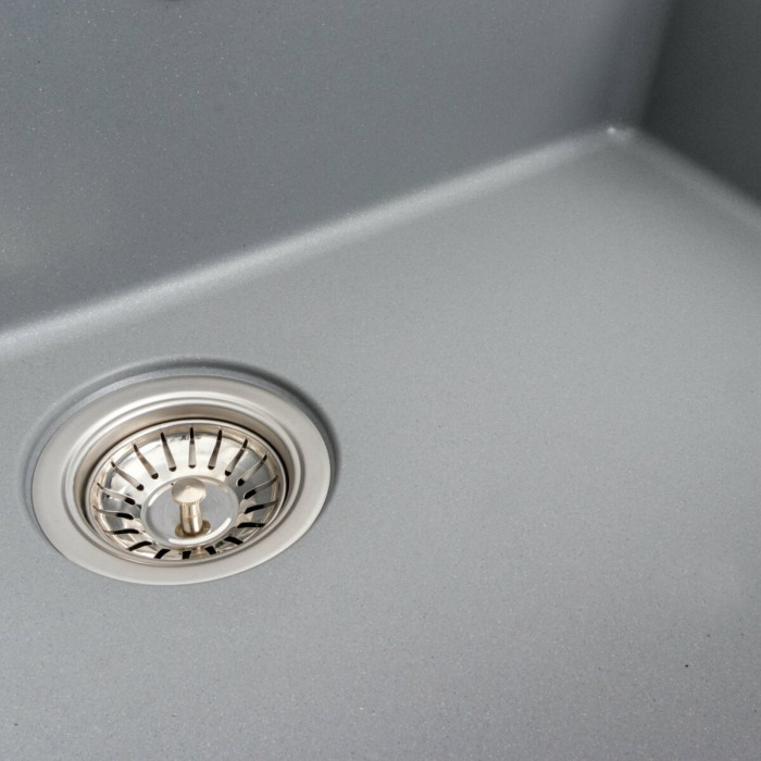 Valeso Bogema 7850 grey metallic – 78 cm wide bowl sink made of quartz composite in an original grey color