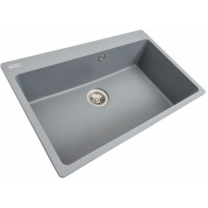 Valeso Bogema 7850 grey metallic – 78 cm wide bowl sink made of quartz composite in an original grey color