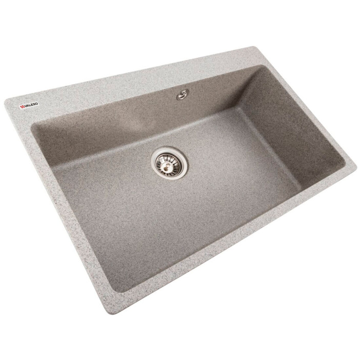 Valeso Bogema 7850 gray - kitchen bowl sink flush-mount 78 cm made of artificial stone