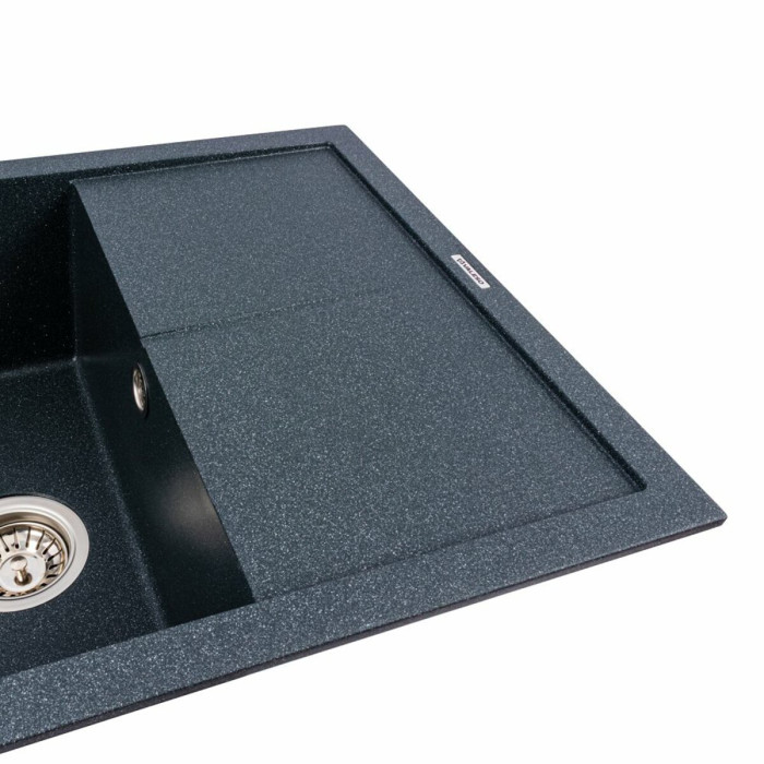 Valeso Calypso 7950 anthracite - 78 cm rectangular composite sink with dish-drying wing
