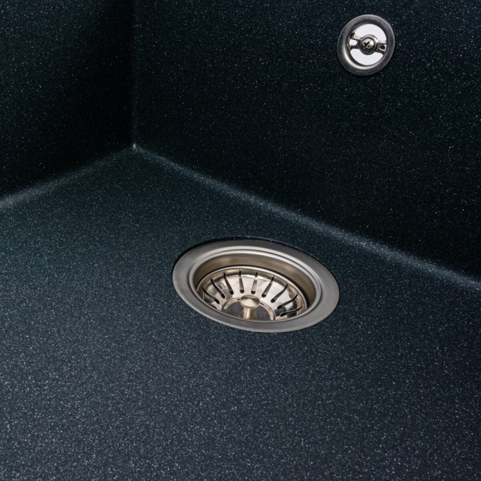 Valeso Calypso 7950 anthracite - 78 cm rectangular composite sink with dish-drying wing