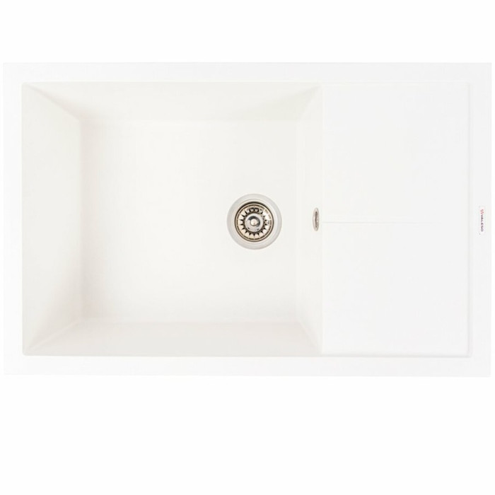 Valeso Calypso 7950 Snow White – rectangular sink with a large bowl and drying area