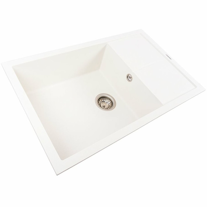 Valeso Calypso 7950 Snow White – rectangular sink with a large bowl and drying area