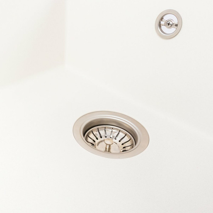 Valeso Calypso 7950 Snow White – rectangular sink with a large bowl and drying area