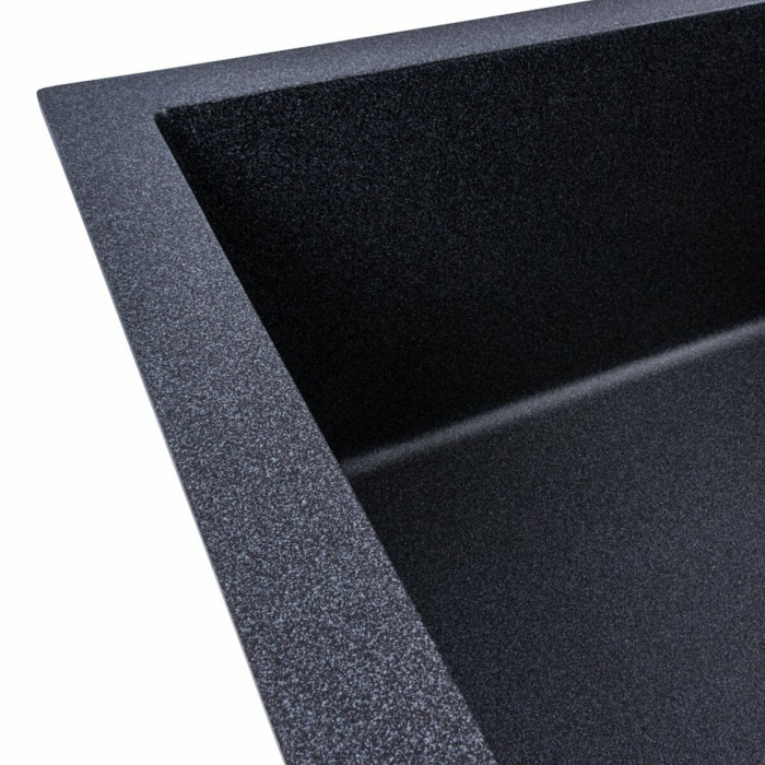 Valeso Calypso 7950 carbon – 79/50 cm composite inset sink with a large 49/44 cm bowl and a dish drying platform