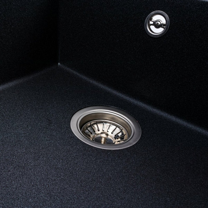 Valeso Calypso 7950 carbon – 79/50 cm composite inset sink with a large 49/44 cm bowl and a dish drying platform