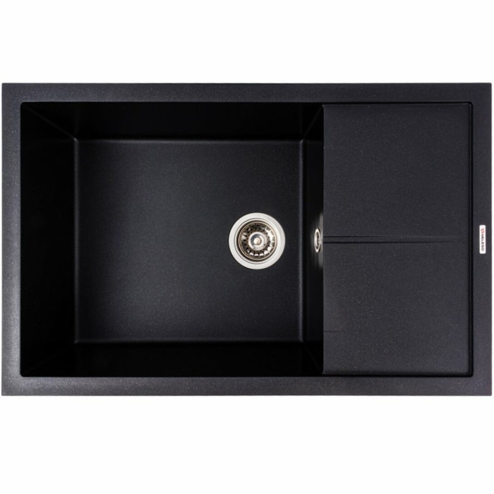 Valeso Calypso 7950 black metallic – 79/50 cm rectangular symmetrical sink for kitchen countertops