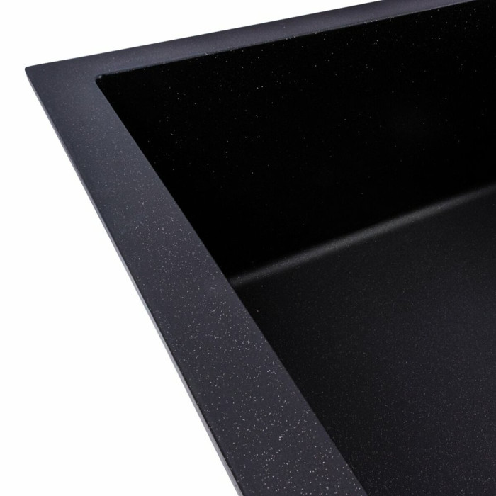 Valeso Calypso 7950 black metallic – 79/50 cm rectangular symmetrical sink for kitchen countertops