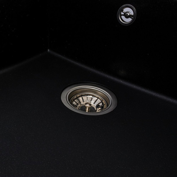 Valeso Calypso 7950 black metallic – 79/50 cm rectangular symmetrical sink for kitchen countertops