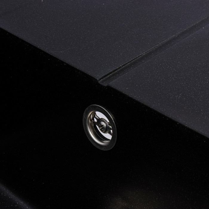 Valeso Calypso 7950 black metallic – 79/50 cm rectangular symmetrical sink for kitchen countertops