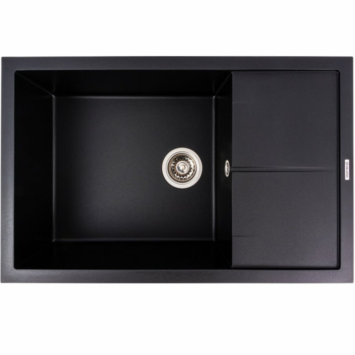 Valeso Calypso 7950 black - 79 cm granite sink with large bowl and dish wing
