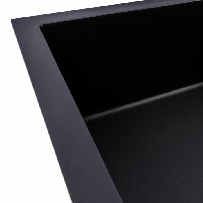 Valeso Calypso 7950 black - 79 cm granite sink with large bowl and dish wing