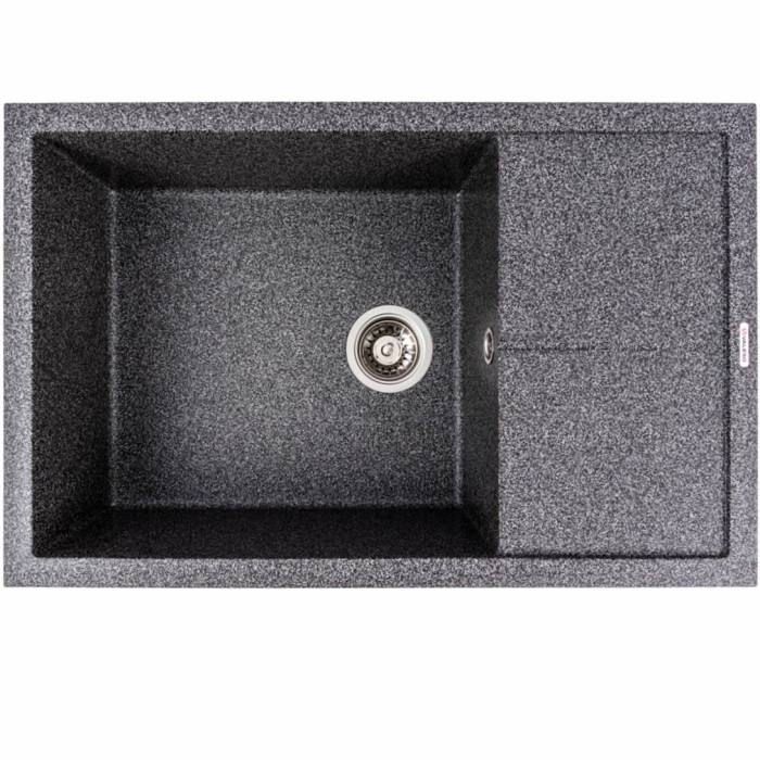 Valeso Calypso 7950 graphite – 79 cm rectangular sink for kitchen countertops with a dish drying platform and a large bowl