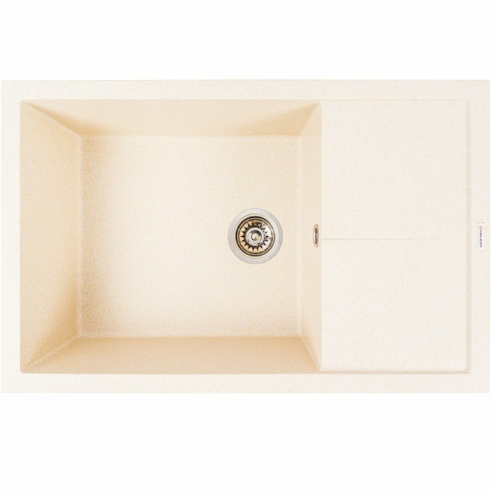 Valeso Calypso 7950 sand – 79/50 cm rectangular inset kitchen sink with a dish drying platform