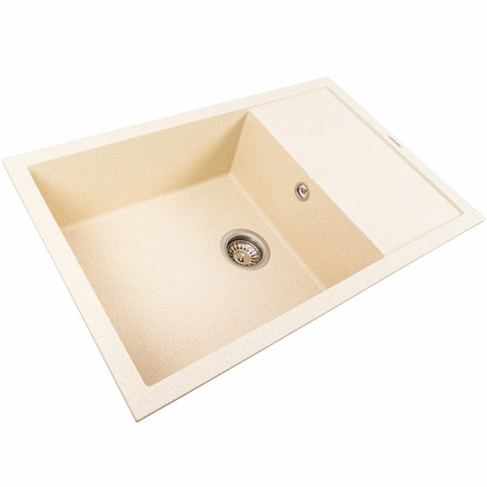 Valeso Calypso 7950 sand – 79/50 cm rectangular inset kitchen sink with a dish drying platform