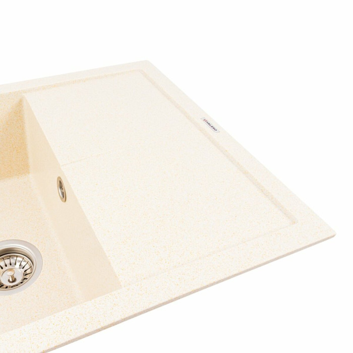 Valeso Calypso 7950 sand – 79/50 cm rectangular inset kitchen sink with a dish drying platform