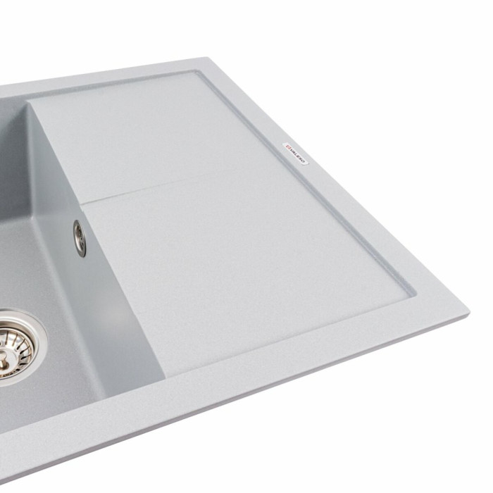 Valeso Calypso 7950 grey metallic – 79/50 cm inset composite sink based on natural quartz