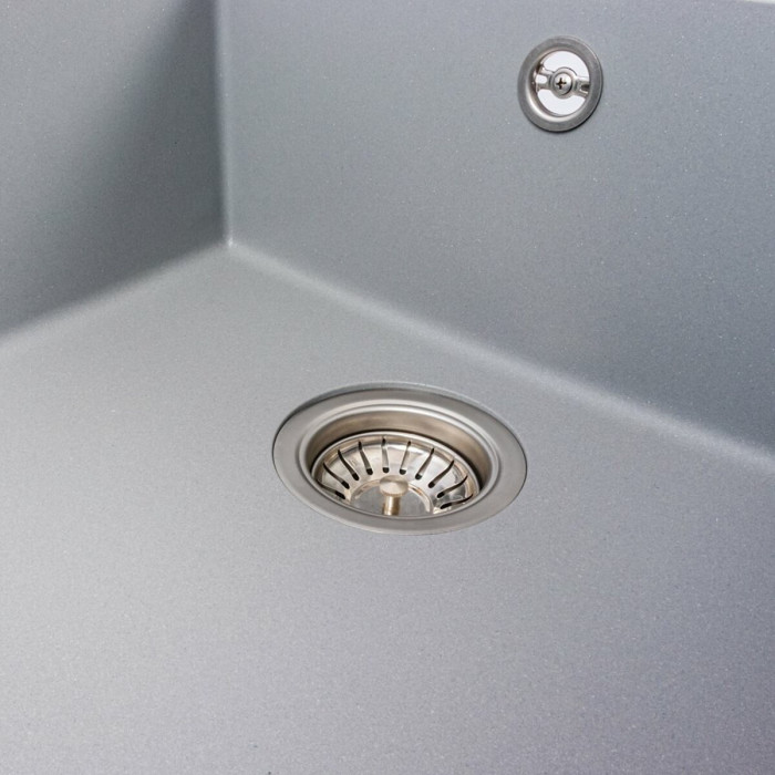 Valeso Calypso 7950 grey metallic – 79/50 cm inset composite sink based on natural quartz