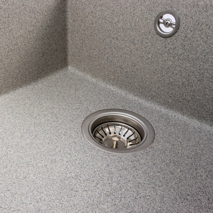 Valeso 7950 Calypso grey – 79 cm symmetrical composite sink with a matte surface; spacious 49/44 cm bowl