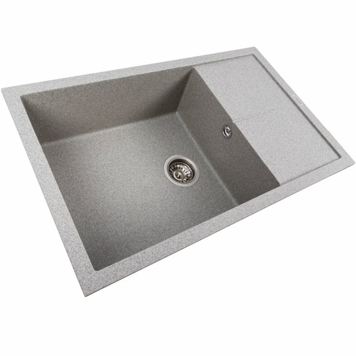 Valeso 7950 Calypso grey – 79 cm symmetrical composite sink with a matte surface; spacious 49/44 cm bowl