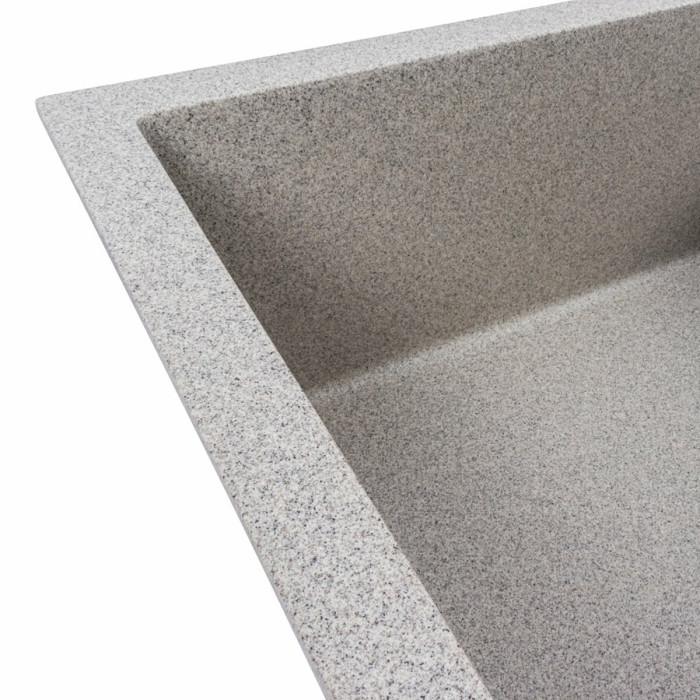 Valeso 7950 Calypso grey – 79 cm symmetrical composite sink with a matte surface; spacious 49/44 cm bowl