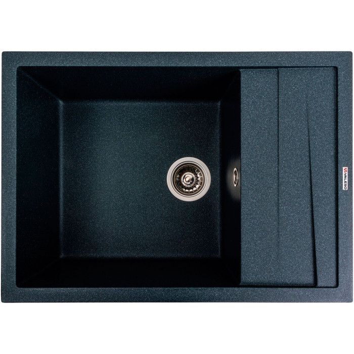Valeso Cascada 7050 anthracite – 70 cm inset quartz sink for kitchen countertops with a unique textured wing