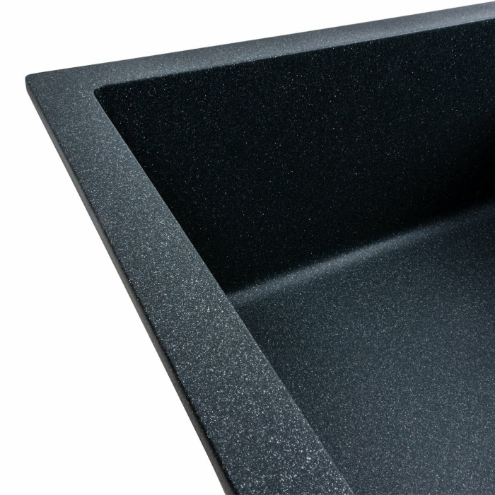 Valeso Cascada 7050 anthracite – 70 cm inset quartz sink for kitchen countertops with a unique textured wing