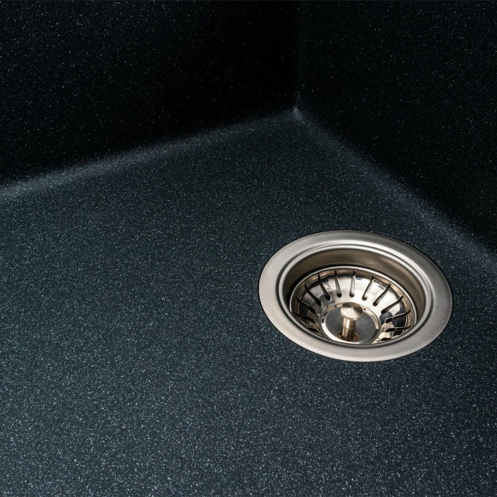 Valeso Cascada 7050 anthracite – 70 cm inset quartz sink for kitchen countertops with a unique textured wing