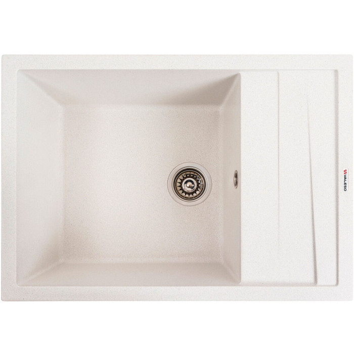 Valeso 7050 Cascada white with speckles – 70 cm kitchen sink made of composite material resistant to thermal impacts