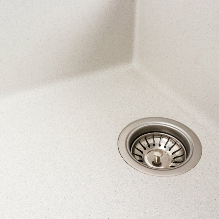 Valeso 7050 Cascada white with speckles – 70 cm kitchen sink made of composite material resistant to thermal impacts