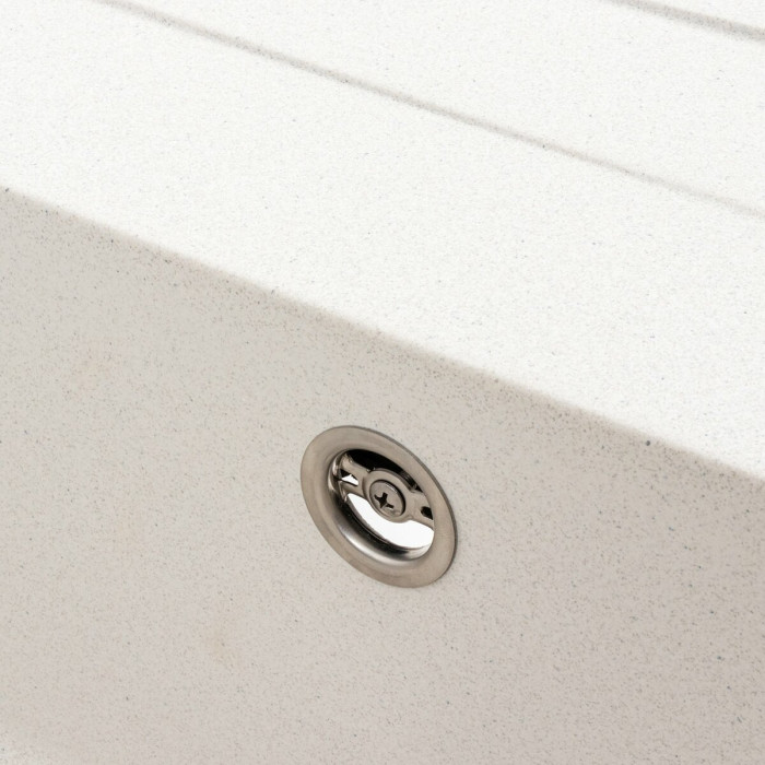 Valeso 7050 Cascada white with speckles – 70 cm kitchen sink made of composite material resistant to thermal impacts