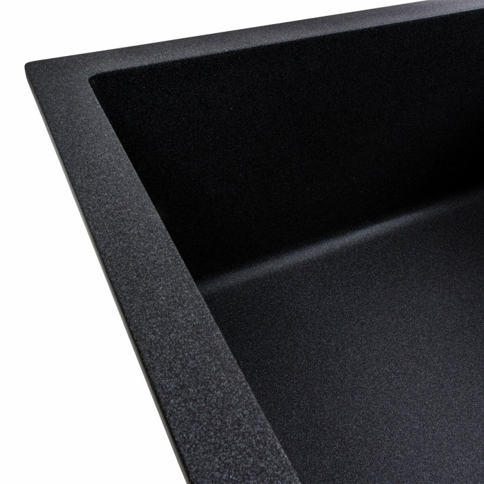 Valeso Cascada 7050 carbon – 70 cm artificial stone kitchen sink; 34/33 cm bowl and dish drying wing