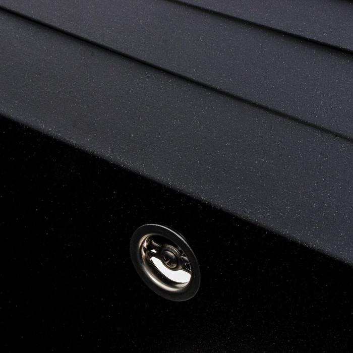 Valeso Cascada 7050 black metallic – 70 cm rectangular inset sink for the kitchen; made of artificial granite based on natural quartz