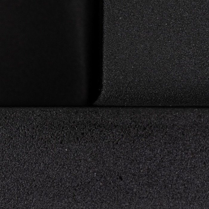 Valeso Cascada 7050 black – matte sink with a drying wing, made of quartz-based composite for kitchen countertops; size 70/50 cm; bowl 44/43/20 cm