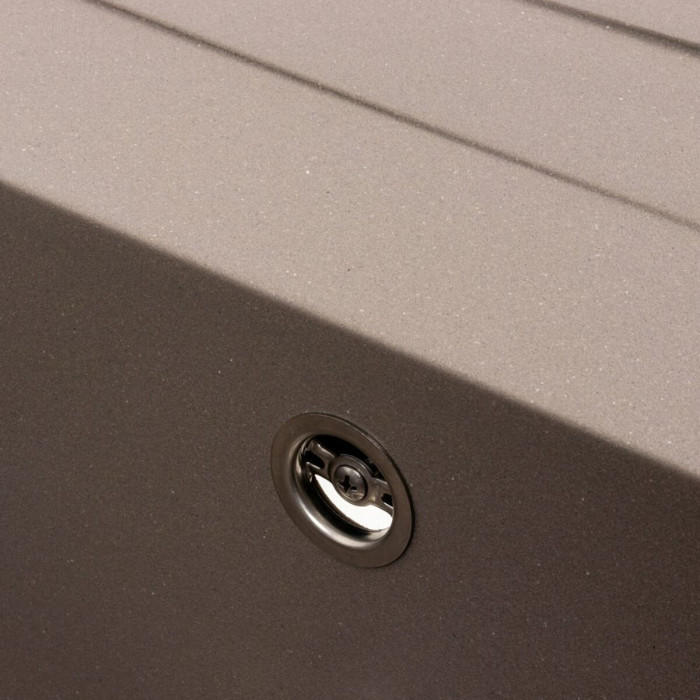 Valeso Cascada 7050 dune — rectangular granite sink 70 cm with drainer