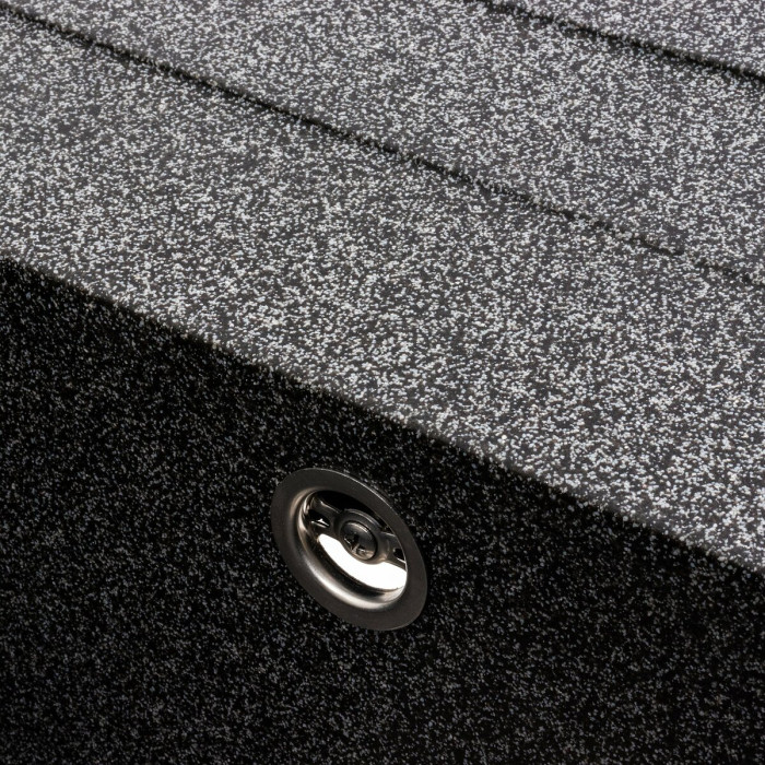 Valeso Cascada 7050 graphite – 70 cm rectangular symmetrical sink in a dark color for the kitchen; with a dish drying wing