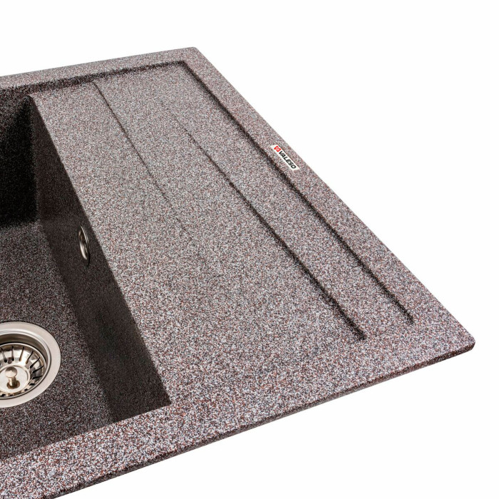 Valeso 7050 Cascada mix, made of artificial granite (80% quartz) with a unique wing texture; 70 cm wide with a 20 cm deep bowl