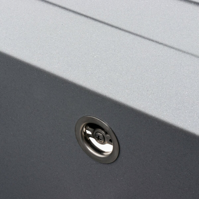 Valeso Cascada 7050 grey metallic – 70 cm wide composite inset sink with a wing for kitchen countertops