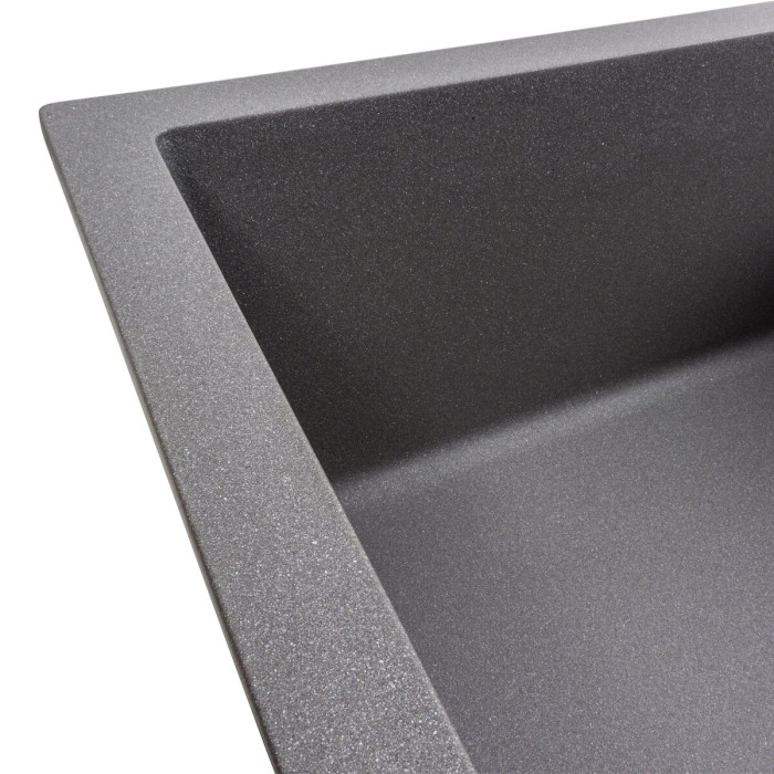 Valeso Cascada 7050 grey monsoon — inset quartz sink 70 by 50 cm with a wing