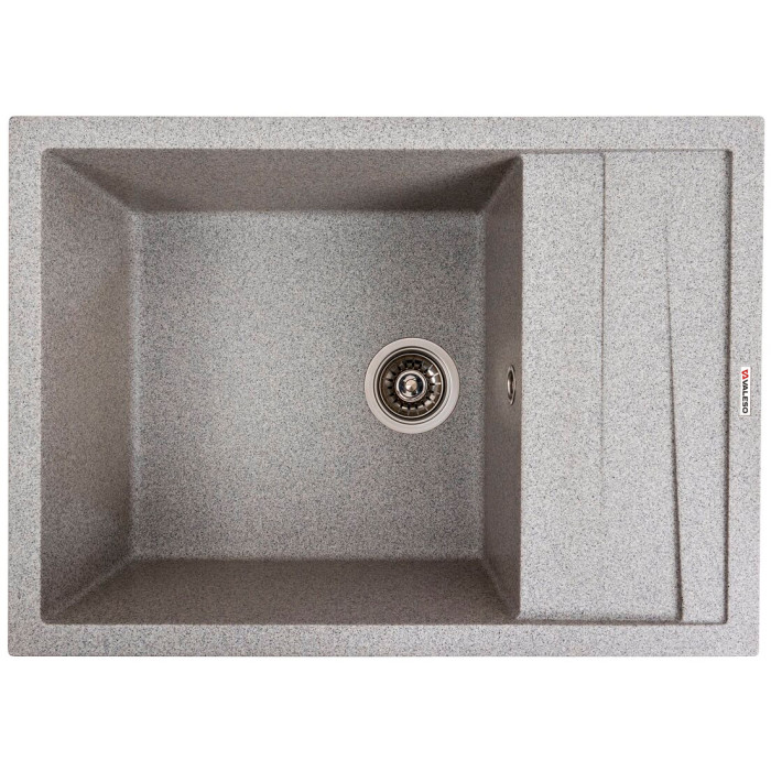 Valeso Cascada 7050 серый - кухонная мойка 70 см гранитная с сушилкой