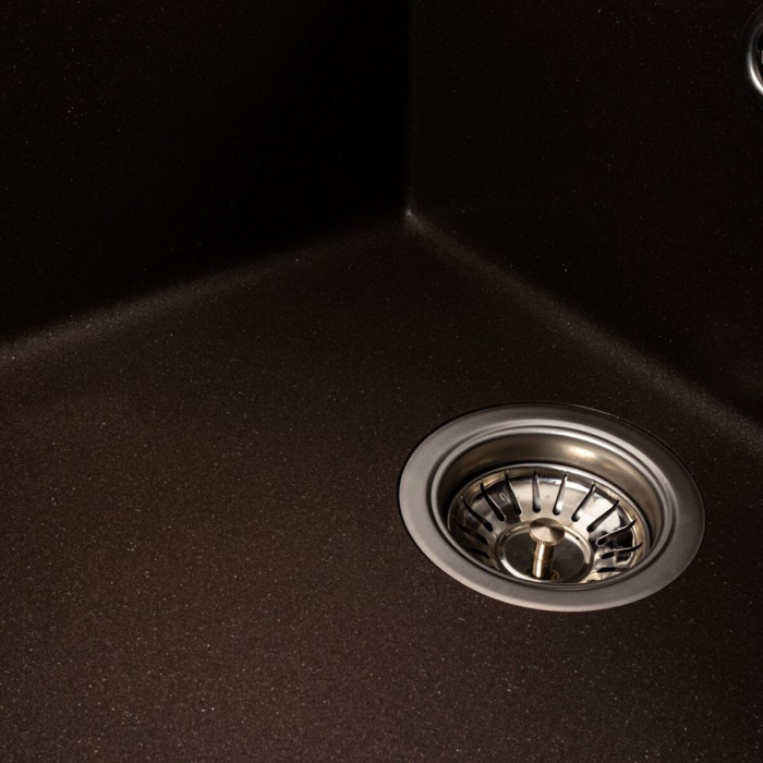 Valeso Cascada 7050 Dark Rock – 70 cm quartz kitchen sink with drainer