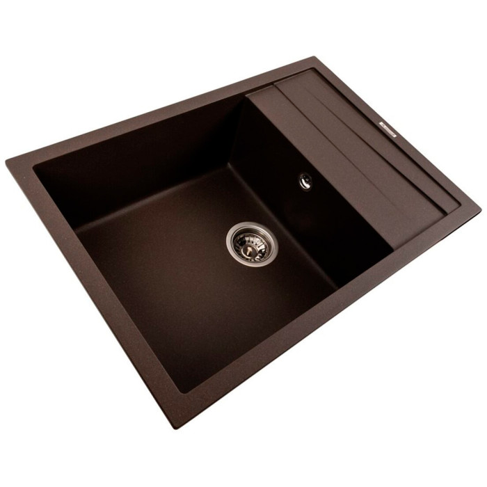 Valeso Cascada 7050 Dark Rock – 70 cm quartz kitchen sink with drainer