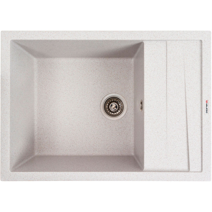Valeso 7050 Cascada topaz – light-colored sink for kitchen countertops; 70 cm wide with a wing; matte surface