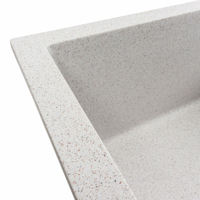 Valeso 7050 Cascada topaz – light-colored sink for kitchen countertops; 70 cm wide with a wing; matte surface